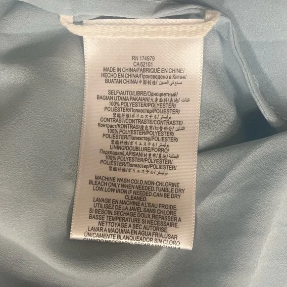 NWT BCBGMaxAzria Ashley Blue Liberty Floral Print TieNeck Long Sleeve Maxi Dress - Picture 14 of 16